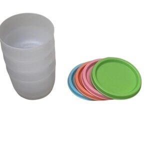 Tupperware 4oz / 120ml Snack Cup Set of 4 with Pastel Seal New